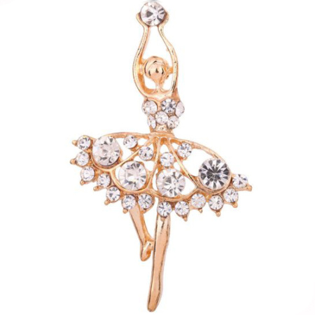 Балеринка с крупными стразами золото